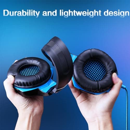 G2000 Over Ear Gaming Headset with 50mm Driver Breathable Ear Pads 360° Surround Sound Rotating Microphone (Black Blue) — view 4