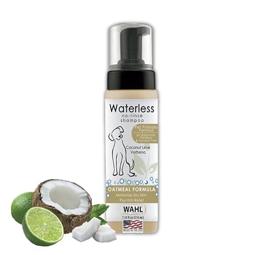 Wahl Waterless No Rinse Shampoo for Animals, Coconut Lime Verbena, 7.1 oz