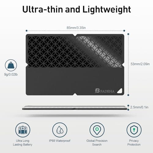 2026 Apple MFi Certified Wallet Tracker Smart Card for Find My iPhone Ultra Thin Air Tracker Tag for Travel, 5 Years+ Staying Power, IP69 Waterproof, Key Finder & Item Locator for Keys, Bags, Passport — view 4