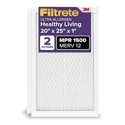 Filtrete 20x25x1 Air Filter, MERV 12, MPR 1500, Allergens, Bacteria & Viruses, 3-Month AC and Furnace Filters, Cleaner Air, Reliable Airflow, 2 HVAC Filters (Actual Size 19.62 x 24.62 x 0.78 in) — view 3