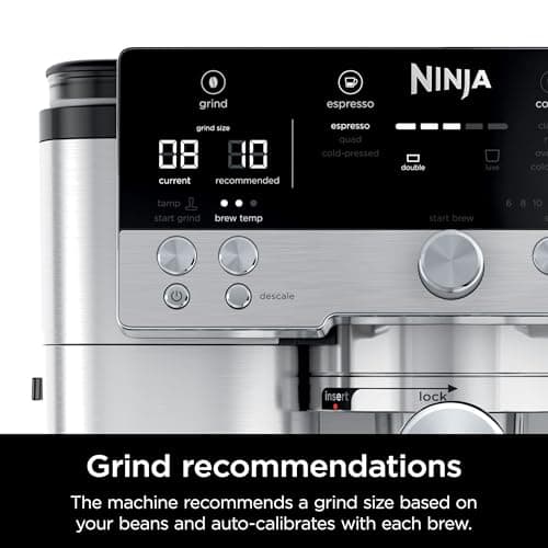 Ninja R-ES601 Luxe Café Premier Series Espresso Machine, Drip Coffee, Cold Brew, Grinder, Tamper, Frother, Silver (Renewed) — view 3
