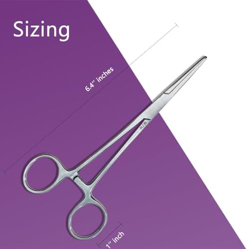 MJW Professional Straight Hemostat Fishing Forceps of Stainless Steel Used as Jewelry, Fly Fishing Forceps and Unhooking Fish Pliers – Pet, Dog Ear Hair Grooming Tweezers — view 4