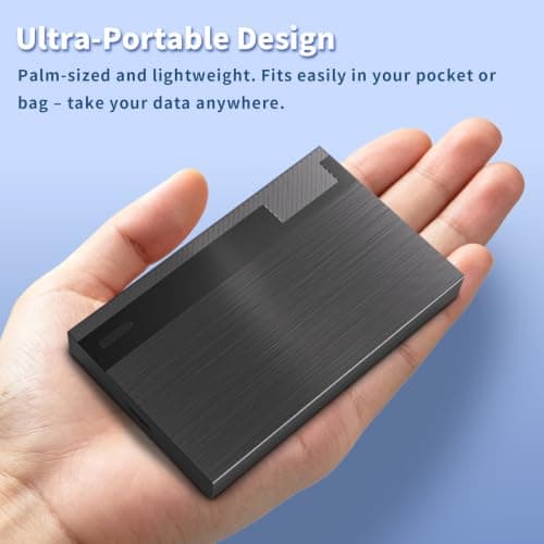 Alphami High-Speed PS5 External Hard Drive 250GB – Dual USB-A & Type-C Connectivity, Seamless Plug-and-Play Use Across Mac, PC, Laptop, Consoles– Perfect for Storage Movies, Music, Photos, Games — view 2