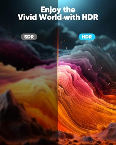 HDMI Cable 6.6 ft, Highwings 4K HDMI 2.0 Cord with Ultra HD Stunning Clarity, Nylon Braided & Gold-Plated Connectors, HDR, Ethernet, ARC, 3D, HDCP 2.2, Compatible with for Wall-mounted HDTV , Monitor — view 4
