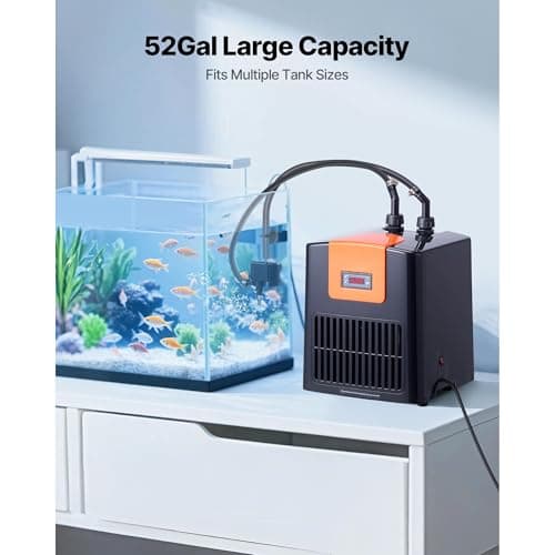 Uargd Aquarium Chiller for 52 Gallons, 1/10 HP Water Cooling System for Hydroponics, Efficient Cooling for Fish Tanks, Axolotls, and Coral Reefs, Quiet Compressor, Titanium Evaporator — view 3