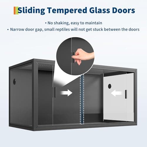 120 Gallon 4x2x2 ft Bearded Dragon Tank – Large Reptile Enclosure with Front Sliding Glass Door, Heavy Duty Metal Top Screen Ventilation, Easy to Assemble Terrarium for Snakes & Lizards — view 4