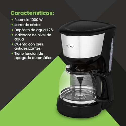 BECKEN - Coffee maker - Power 1000 W - Prepares up to 12 cups of coffee - Water level indicator - 1.25 l tank - Keep warm function — view 3