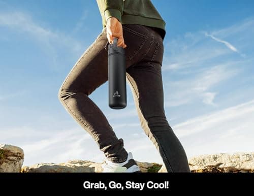 POWCAN 26 oz Insulated Water Bottle with 2-in-1 Straw and Spout Lid, Keep Cold 24H, Leak-Proof, Fits in Car Cup Holder, Stainless Steel Water Bottle for Sports, Travel, and School (Dark Knight) — view 6