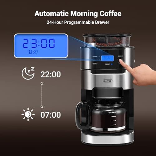 Gevi 10-Cup Grind-And-Brew Drip Coffee Maker with Built-In Burr Grinder — view 3
