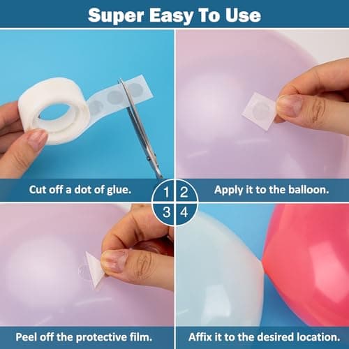 KICNIC Balloon Decoration Strip Kit for Arch Garland, 10m Balloon Tape Strip, 200 Dot Glue Point Stickers for Party Wedding Birthday Baby Shower Decorations (Upgraded Version) — view 2
