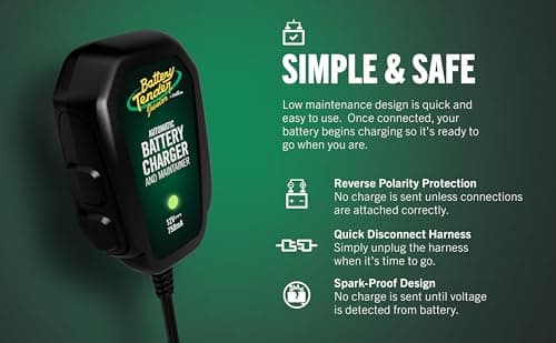 Battery Tender Junior 12V, 750mA Charger and Maintainer: Automatic 12V Powersports Battery Charger for Motorcycle, ATVs, and More - 021-0123 — view 4