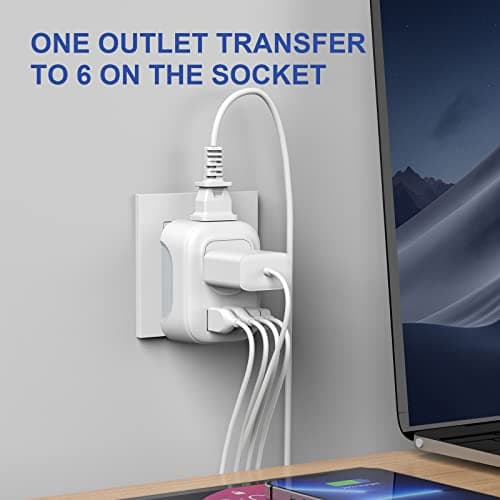 VYLEE Travel Plug Adapter, International Plug Adapter with 4 AC Outlets 2 USB Ports (2 USB C Port), Type C Power Adaptor Charger for the US to Most of Europe Iceland Spain Italy France Germany — view 3