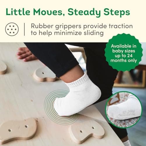 Fruit of the Loom Baby & Toddler Grow & Fit Flex Zones Cotton Stretch Crew Socks - Unisex, Girls, Boys (0-6 Months, White) — view 3