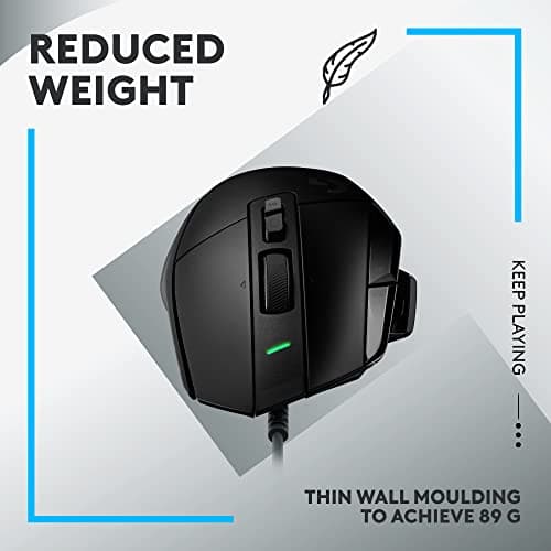 Logitech G502 X Wired Gaming Mouse - LIGHTFORCE Hybrid Optical-Mechanical Primary switches, Hero 25K Gaming Sensor, Compatible with PC - macOS/Windows - Black — view 5