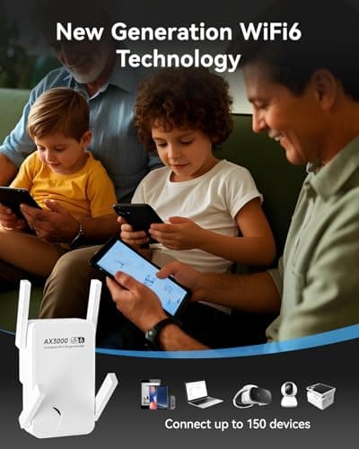 WiFi Extender Signal Booster with WiFi 6 – Up to 20888 Sq.ft Coverage, AX3000 3000Mbps Dual Band WiFi Extender for 188 Devices — view 4