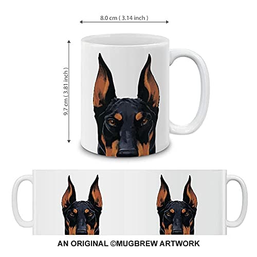 MUGBREW Black Rust Doberman Pinscher Dog Ceramic Coffee Mug Tea Cup, 11 OZ — view 3