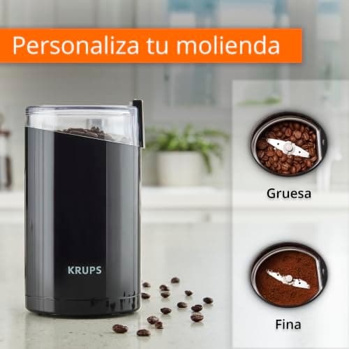 KRUPS Precision Electric Coffee Grinders, 3 oz Capacity, 200W Motor, Stainless Steel Blades for Uniform Grinding of Beans, Herb and Nuts, Coffee and Spice Grinder Electric, (Black) — view 3