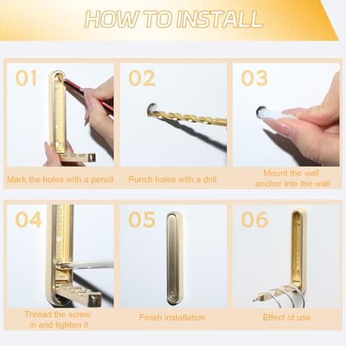 Dntorx 2 Pcs Extended Folding Coat Hooks Wall Mounted, 4.33 in Gold Foldable Wall Hooks Heavy Duty Valet RV Hooks Bathroom Towel Hooks Robe Hooks for Hanging Towels Clothes Coat Hat Bags — view 4