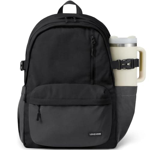 LOVEVOOK Laptop Backpack for Men Women with Giant Tumbler Holder Pocket