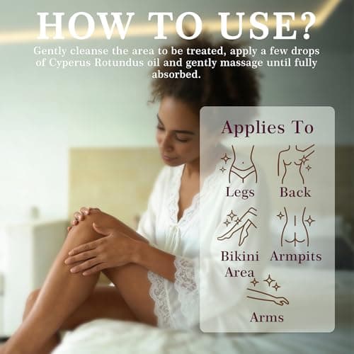 SRIOIO Cyperus Rotundus Oil, Natural Cyprus Cypress Rotundus Oil for Hair Removal, Reduces Unwanted Hair Growth, Soothes Skin & Minimizes Pores for All Skin Types (1PC - 2.02 Fl Oz) — view 3