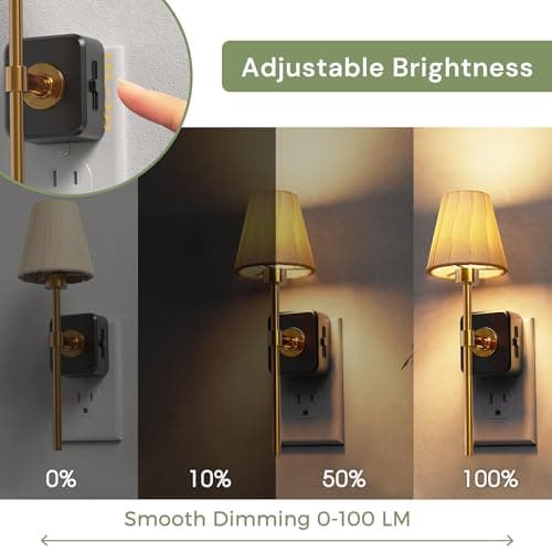 L LOHAS LED Night Lights Plug into Wall, 2 Pack Pleated Fabric Cover Night Light, Dusk to Dawn Sensor Vintage Nightlight, 0-100LM Dimmable, for Bedroom Living Room Hallway — view 2