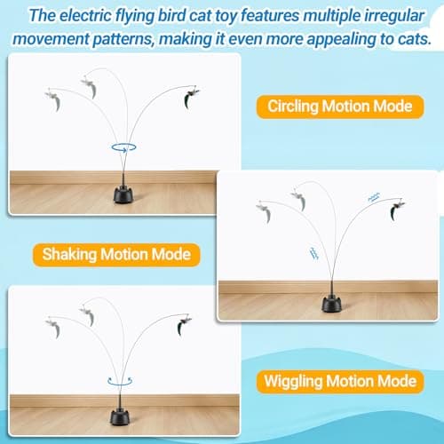 Interactive Cat Toys for Indoor Cats Toy Wand 360° Flying Bird Cat Toy — view 3