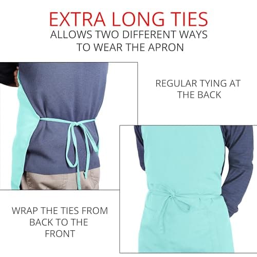 Utopia Kitchen 2 Pack Bib Apron, Adjustable with 2 Pockets, Water and Oil Resistant, Cooking Kitchen Chef Apron for Women Men — view 5