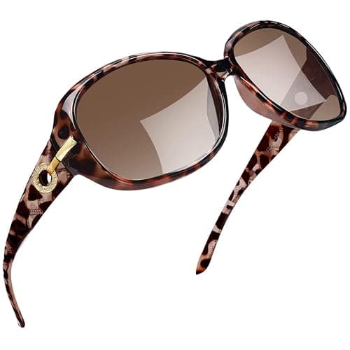 Joopin Big Leopard Sunglasses Large Tortoise Shades for Women Ladies Elegant Turtleshell Sun Glasses Polarized UV400 Trendy Brown Sunnies