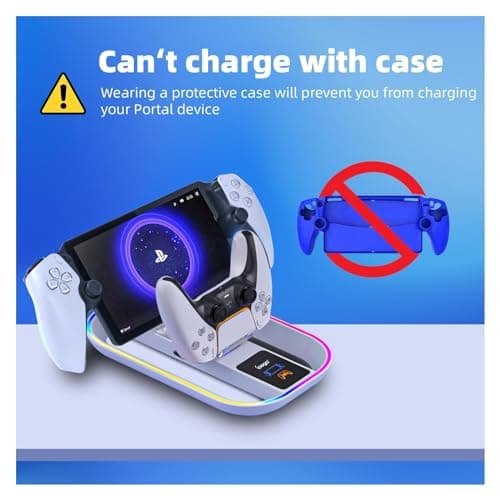 PlayStation Portal Charger Dock, PS5 Controller Station with 14 RGB Modes — view 2