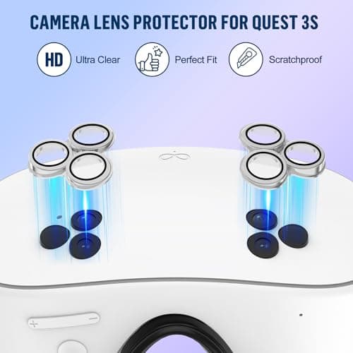 Silicone Cover Set Compatible with Meta/Oculus Quest 3s Accessories, Silicone Face Cover, Controller Grip Cover, VR Shell Cover, Protective Lens Cover, Camera Lens Protector, Skin for Quest 3s (Black) — view 2