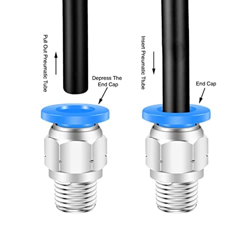 CEKER 6mm Od 1/4" NPT Fitting Push to Connect Tube Fitting Pneumatic Straight Male Connectors Fitting Push in Quick Air Fitting 2Packs — view 4