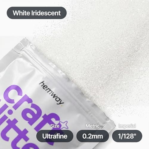 Hemway Craft Glitter White Iridescent 100g Ultrafine Glitter for Crafts — view 3