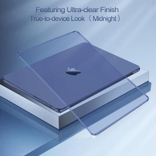 MOSISO Compatible with MacBook Air 13 inch Case M5 2026 M4 2025 M3 M2 2024-2022 A3449 A3240 A3113 A2681,Hard Shell&Keyboard Cover&Screen Film&Pouch for MacBook Air 13.6 inch Case, Crystal Midnight — view 3