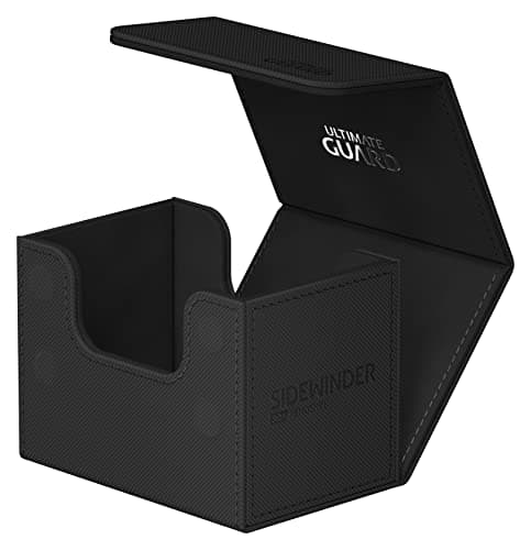 Ultimate Guard Sidewinder 80+, Deck Box for 80 Double-Sleeved TCG Cards, Black, Magnetic Closure & Microfiber Inner Lining for Secure Storage — view 3