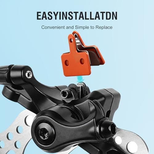 SkyStage 4 PCS Bike Brake Pads, Disc Brake Pads (Resin,Semi-Metallic) for Mountain Bike Disc Brakes, Bicycle Brake Pads Compatible with TRP Tektro Shimano Deore Br Ebike Brake Pads (4 PCS-Orange) — view 5