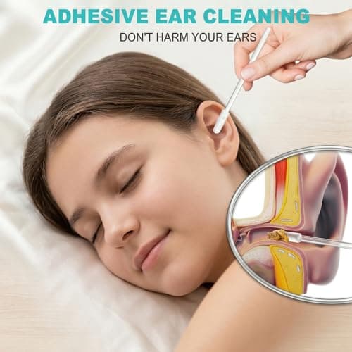 48 Pcs Ear Cleaning for Adults Kids,Reusable Sticky Ear Cleaner for Ear Wax Removal,Ear Wax Cleaner with Soft Resin Heads (Small) — view 2