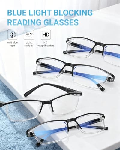 LUFF 4Pcs Anti-Blue-ray Reading Glasses Portable Ultra-Light Readers for Unisex — view 2