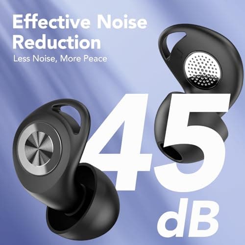Ear Plugs for Sleeping Noise Cancelling 45dB, Reusable Silicone Earplugs with 8 Eartips and Travel Case, Soft Comfort Hearing Protection for Concerts, Snoring, Travel, Study (Black)