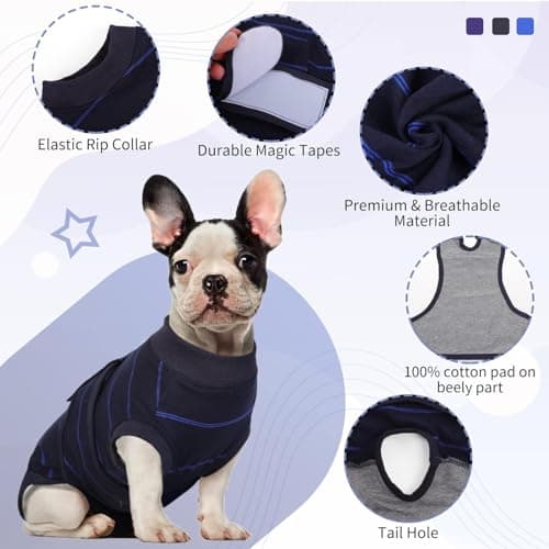 Kuoser Recovery Suit for Dogs, Female Male Dog Onesie for Spay Neuter, Anti Licking Dog Surgery Recovery Suit Soft Dog Bodysuit for Small Medium Large Dogs, Substitute E-Collar & Cone — view 6