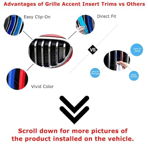 iJDMTOY Exact Fit ///M-Colored Grille Insert Trims Compatible With 2016-2019 BMW X1 Front Center Kidney Grilles (7 Beams) — view 3
