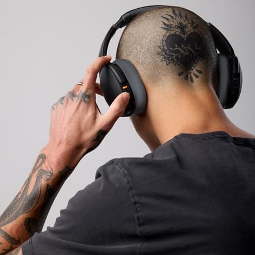 Skullcandy Crusher Evo Wireless Bluetooth Headphones with Multi-Sensory Bass, Noise Isolating Over-Ear Fit, Up to 40 Hours Battery, Microphone for iPhone Android - Asphalt — view 5