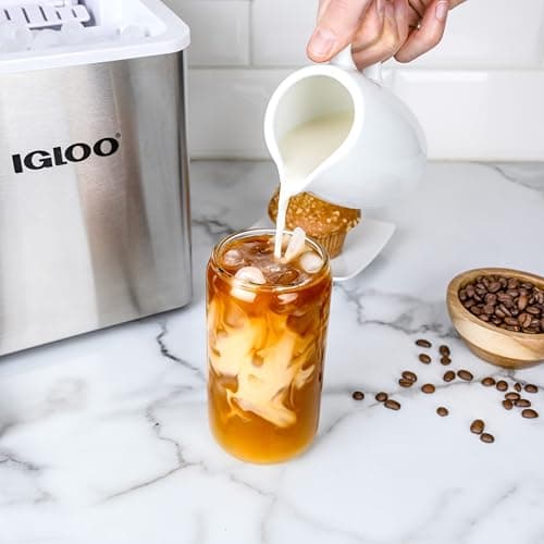 Igloo Handled Portable Ice Maker with Scoop- Ice Maker with LED Control Panel & 1 Quart Water Tank-Ice Cube Maker Produces 26 Lbs of Ice in 24 Hours with 9 Large or Small Cubes In 7 Minutes- Stainless — view 7