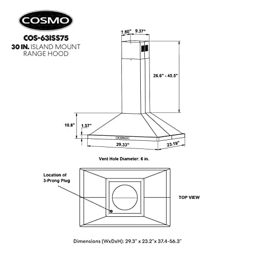 30 in. Lumin Coll 380 CFM Ducted Island Range Hood, LED, Stainless Steel — view 4