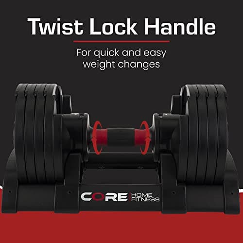 Core Fitness® Adjustable Dumbbell Weight Set By Affordable Dumbbells - Adjustable Weights - Space Saver - Weights - Dumbbells For Your Home - — view 2