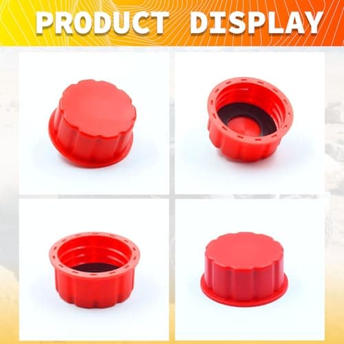 4 PCS Universal Gas Can Cap Replacement - Coarse Thread Fuel Tank Lid Fits 1/2/5/10+ Gallon Gas Cans, Compatible with Midwest, Briggs & Stratton, Scepter & Most Plastic/Metal Jerry Cans — view 2