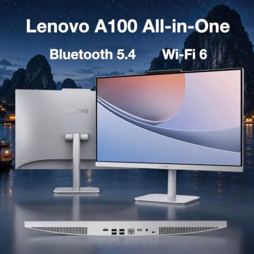 Lenovo A100 All-in-One Desktop 24" IPS FHD Display, Intel 4-Core Processor — view 3