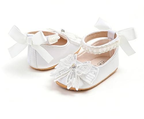 Baby Princess Shoes Mary Jane Infant First Walkers Shoes with Bow & Pearl — view 5
