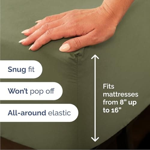 Queen Size 4 Piece Sheet Set - Comfy Breathable & Cooling Sheets - Hotel Luxury Bed Sheets for Women & Men - Deep Pockets, Easy-Fit, Soft & Wrinkle Free Sheets - Sage Green Oeko-Tex Bed Sheet Set — view 2