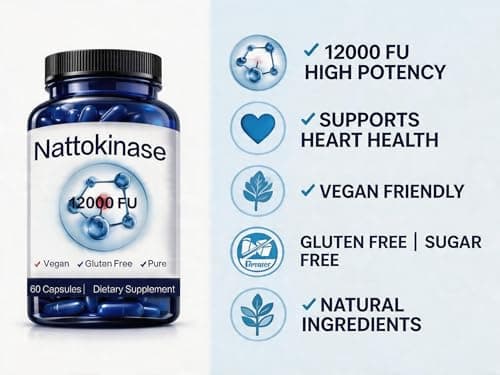 Nattokinase Supplement, 400 mg - 12000 FU, Helps Support Cardiovascular Health 60 Count — view 4