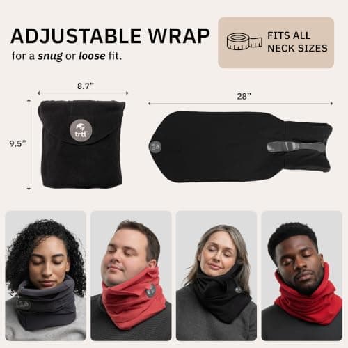trtl Travel Pillow - Airplane Pillow for Neck and Shoulder Support - Soft, Lightweight, Machine-Washable Travel Pillows for Airplanes - Black — view 3